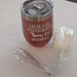 "Easily Distracted by Wieners" Dashound Wine Tumbler